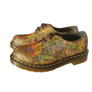 Gold crackle Dr.Martens Oxford shoes sz 6 fits 6.5/7